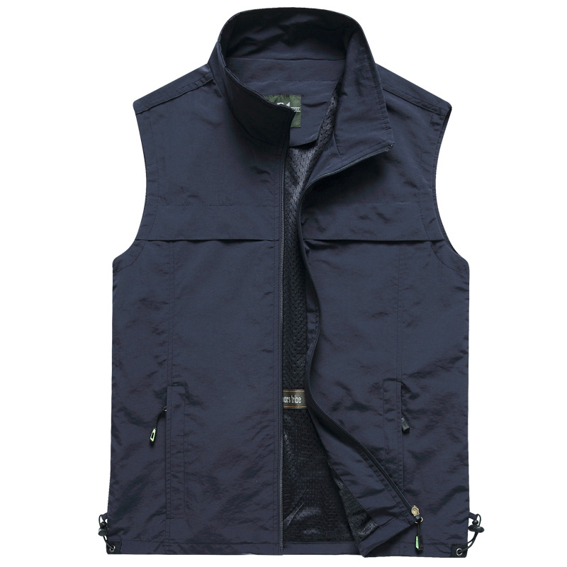 Photography Vest - 男性屋外メッシュ薄型チョッキ登山ノースリーブジャケット新しい夏の男性マルチポケット釣り写真通気性ベスト