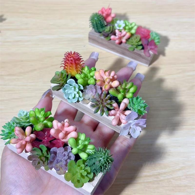 Photography Model - ⭐ 熱い ❗ 1PC ミニチュア木製トラフシミュレーション緑の植物モデルドールハウスミニ風景庭中庭シーン写真撮影小道具