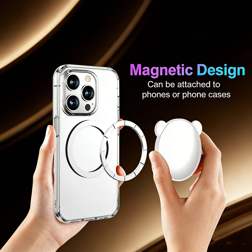 Photography Equipment - かわいいパンダ型マグネット式自撮りミラー、MagSafe対応、ポータブルリアカメラツール