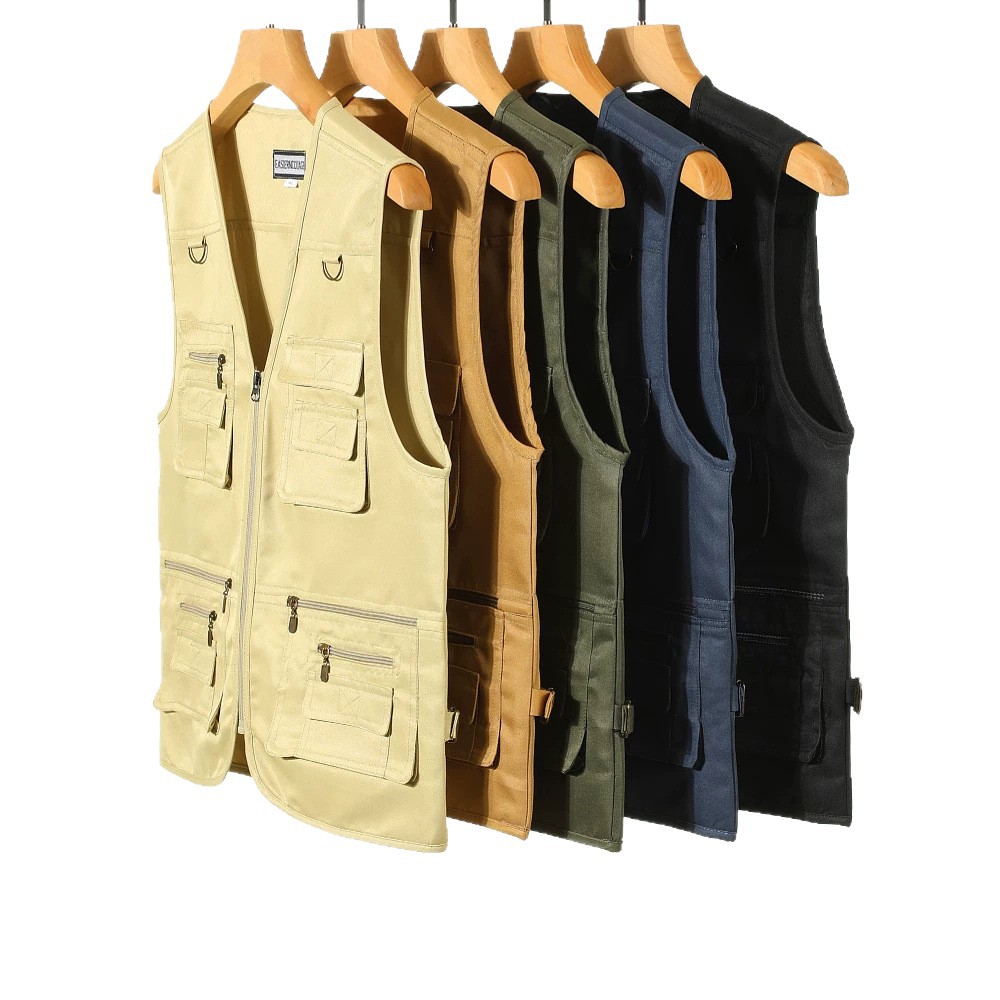 メンズ用、多機能ポケット付き作業用ベスト。アウトドア、釣り、 - Photography Vest のレビューと価格