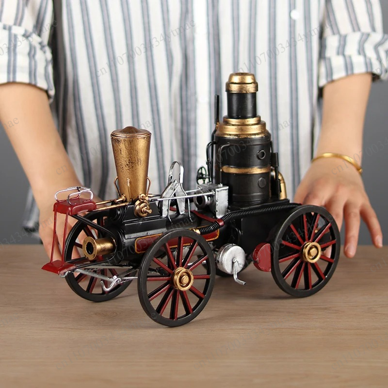 レトロな鉄製蒸気機関車モデルの装飾品、ヴィンテージ蒸気機関の - Photography Model のレビューと価格