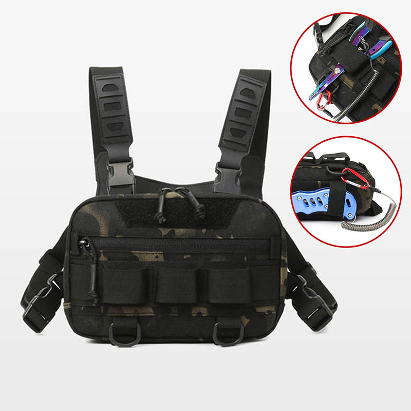 戦術的なチェストリグバックパックキャンプ偵察キットバッグモー - Photography Vest のレビューと価格