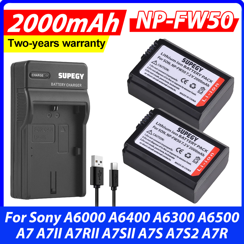 新しい 2000mAh NP-FW50 NP FW50 バッ - Sony Camera A6400 のレビューと価格
