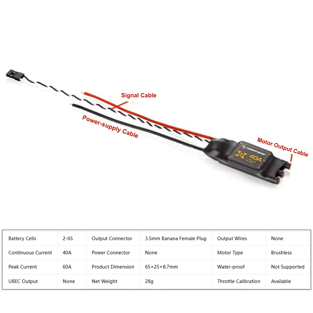 Hobbywing XRotor 40A ブラシレスESC（ - Photography Types のレビューと価格