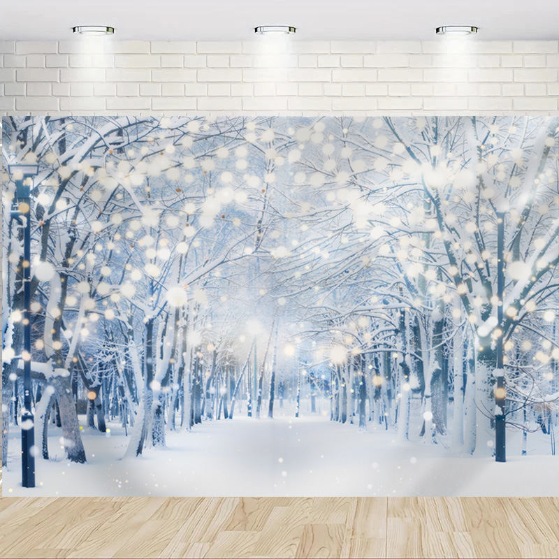 メリークリスマスの背景布、冬の雪に覆われた森の風景、クリスマ - Photography Of The Year 2025 のレビューと価格